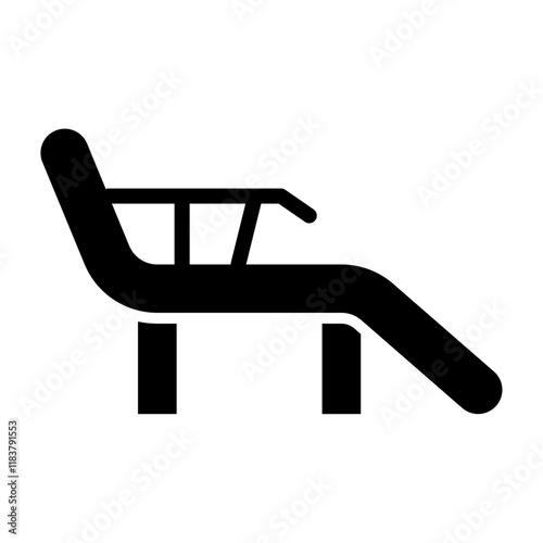 Deck Chair Glyph Icon Design