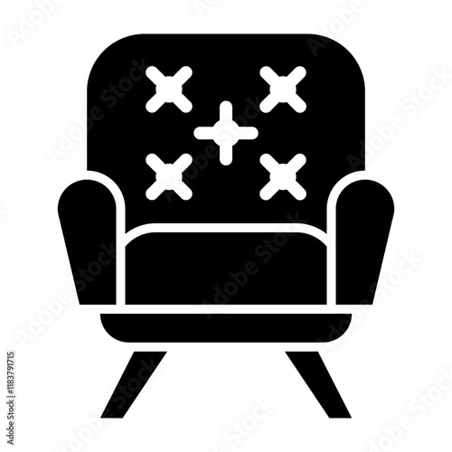 Armchair Glyph Icon Design