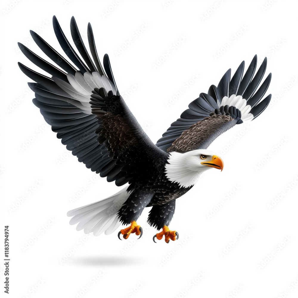 Fototapeta premium Eagle in Flight: Majestic Wings, Powerful Soar