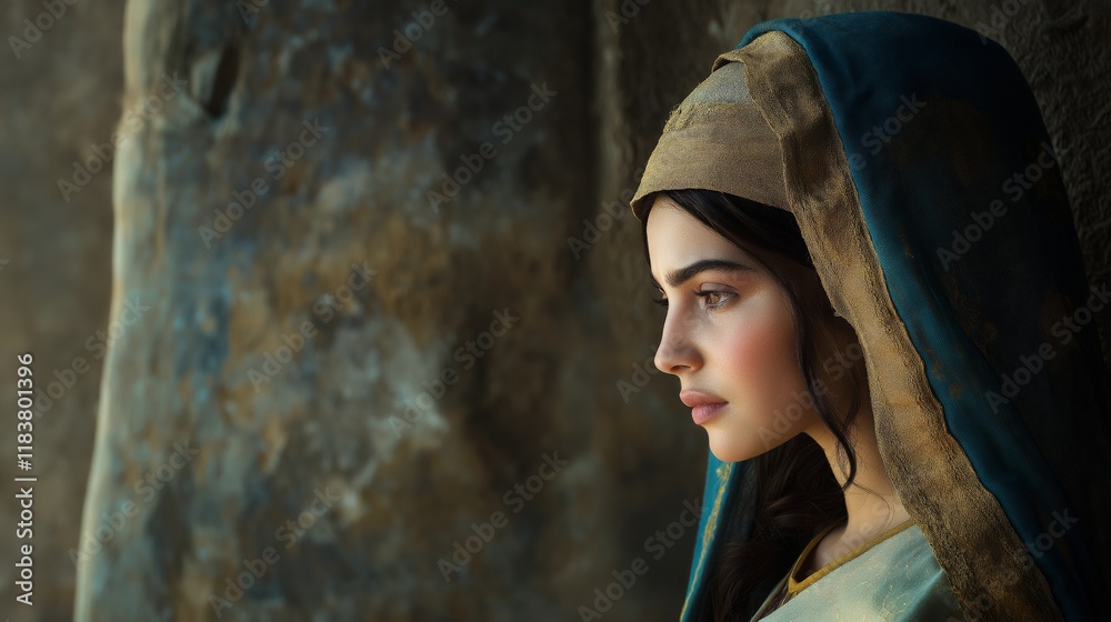 Fototapeta premium Queen Esther – Realistic Side Profile – Humble and Regal