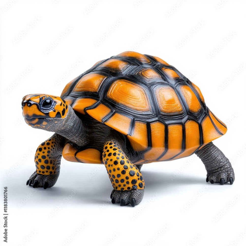 Obraz premium Vibrant Orange Tortoise: A Stunning Close-Up