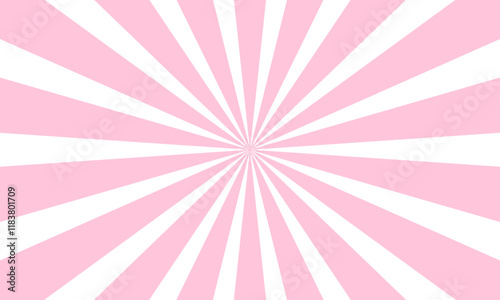 White and pink sunburst pattern background. Retro ray pattern background. 