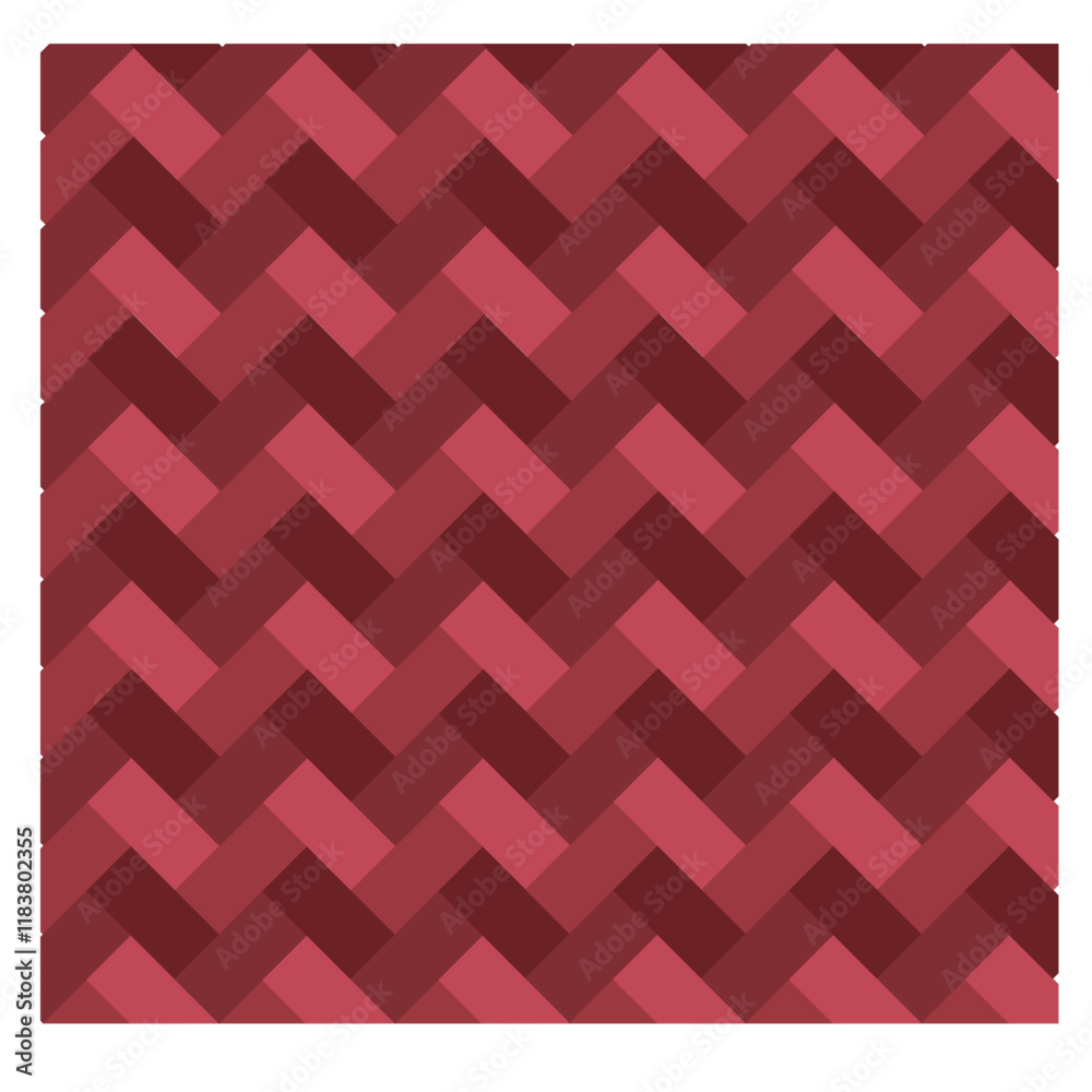 Ensemble rétro de carrelage sur fond dégradé du grenat au rose et motifs de formes rectangulaires placés en épis Ensemble rétro de carrelage sur fond dégradé du grenat au rose et motifs de formes rectangulaires placés en épis