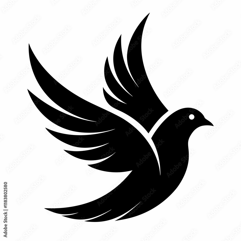 Fototapeta premium silhouette of dove