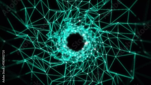 Abstract blue Plexus Background.communication  Futuristic molecule technology motion background. Network Business Technology with black background.
