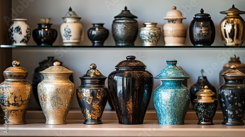 Elegant Cremation Urns Collection Display