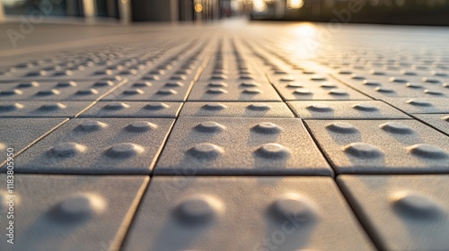 Urban Pathway Tiles in Golden Sunlight photo
