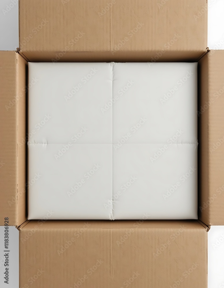 Cardboard Box Contains White Padded Product Inside