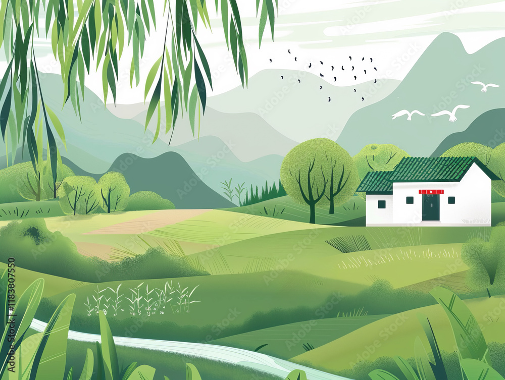 Obraz premium Peaceful rural scenery