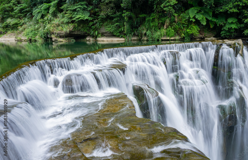 Sunny view of the Shifen Falls