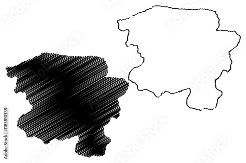 Kastamonu (Provinces of the Republic of Turkey) map vector illustration, scribble sketch Kastamonu ili map