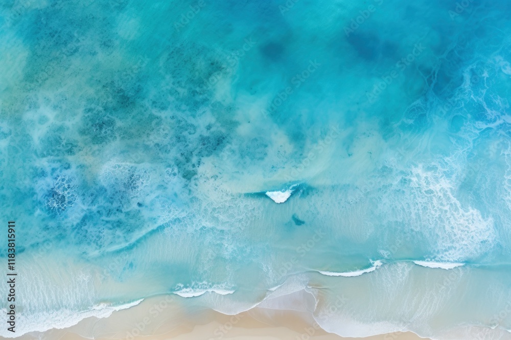 Fototapeta premium Aerial view of clear wavy water