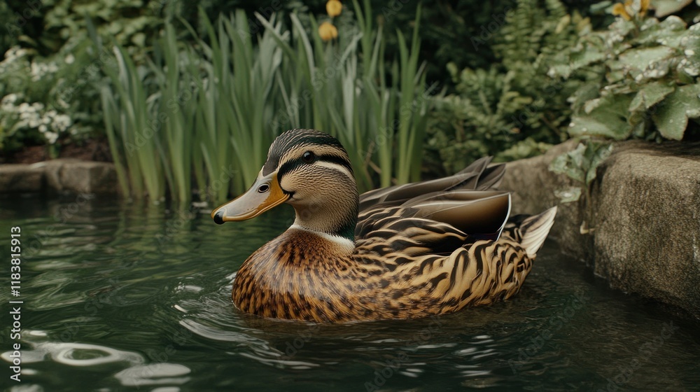 Serene Mallard Duck on a Tranquil Pond Serene Mallard Duck on a Tranquil Pond