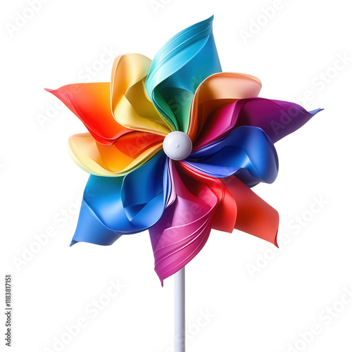 Vibrant Rainbow Pinwheel Toy Colorful Paper Windmill Festive Decoration Childrens Plaything