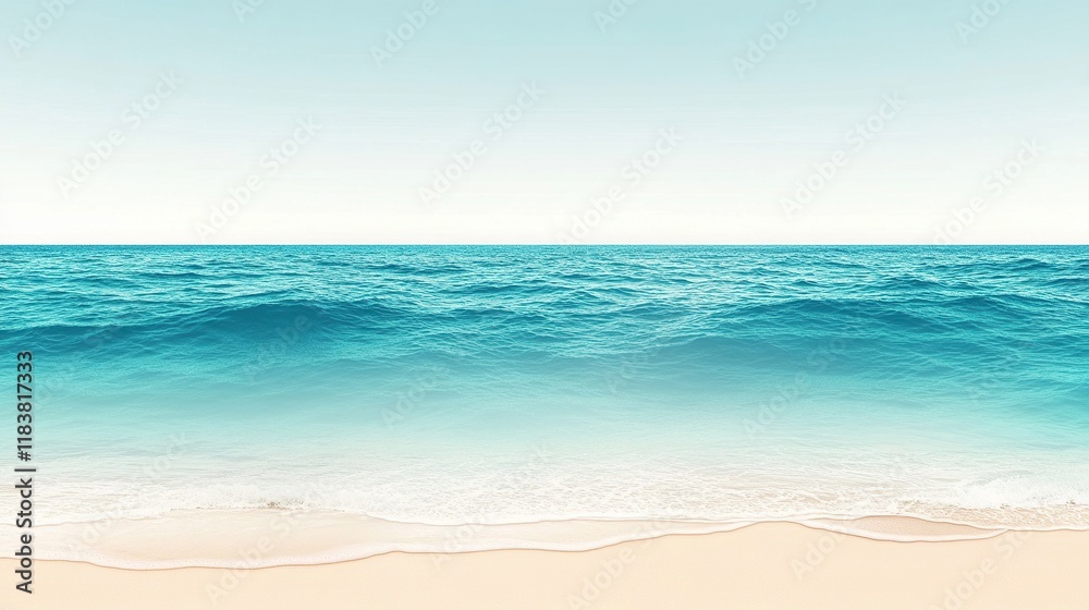 Fototapeta premium **A mesmerizing ocean-inspired gradient shifting from cerulean blue to turquoise to sandy beige