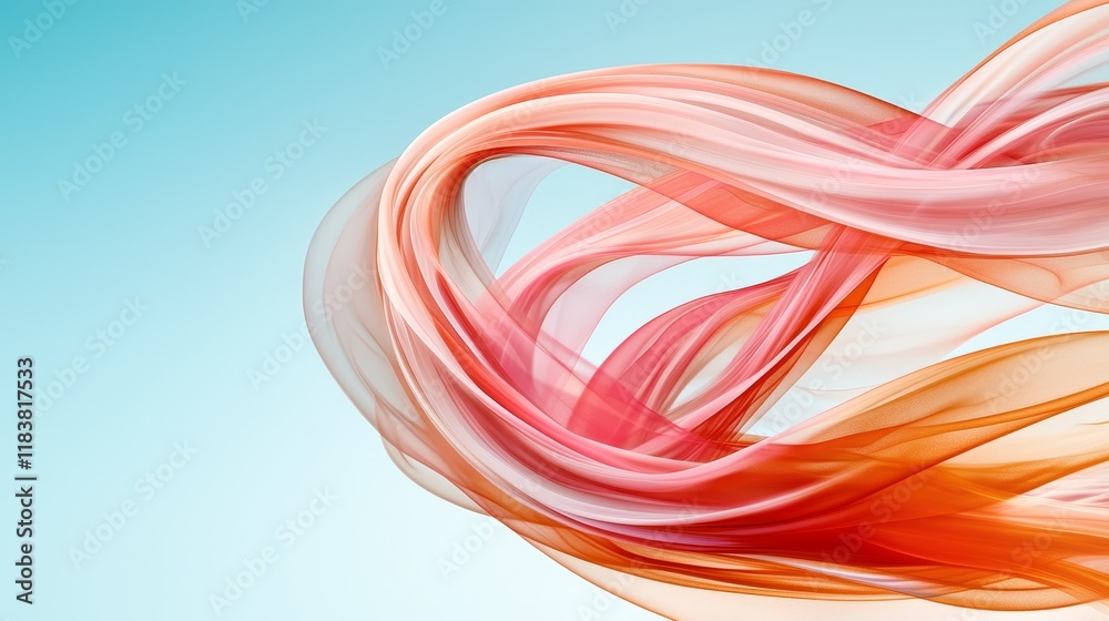 Abstract Swirling Peach and Coral Fabric Textile Design Background Abstract Swirling Peach and Coral Fabric Textile Design Background