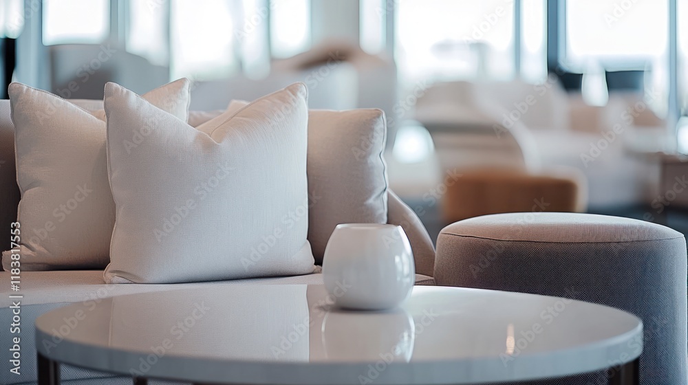 Fototapeta premium Serene Minimalist Lounge Interior Design