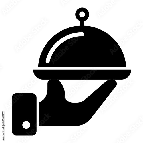 Serving Dish Glyph Icon Design