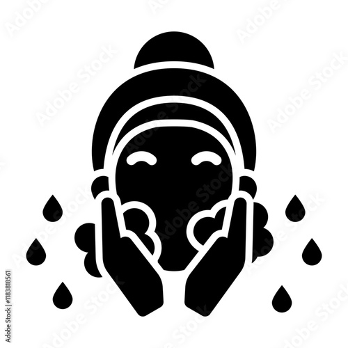 Face Wash Glyph Icon Design