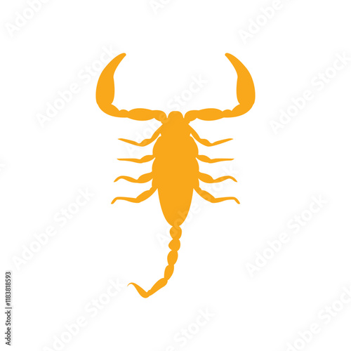 Scorpion icon. isolated vector black and white silhouette image of wild animal