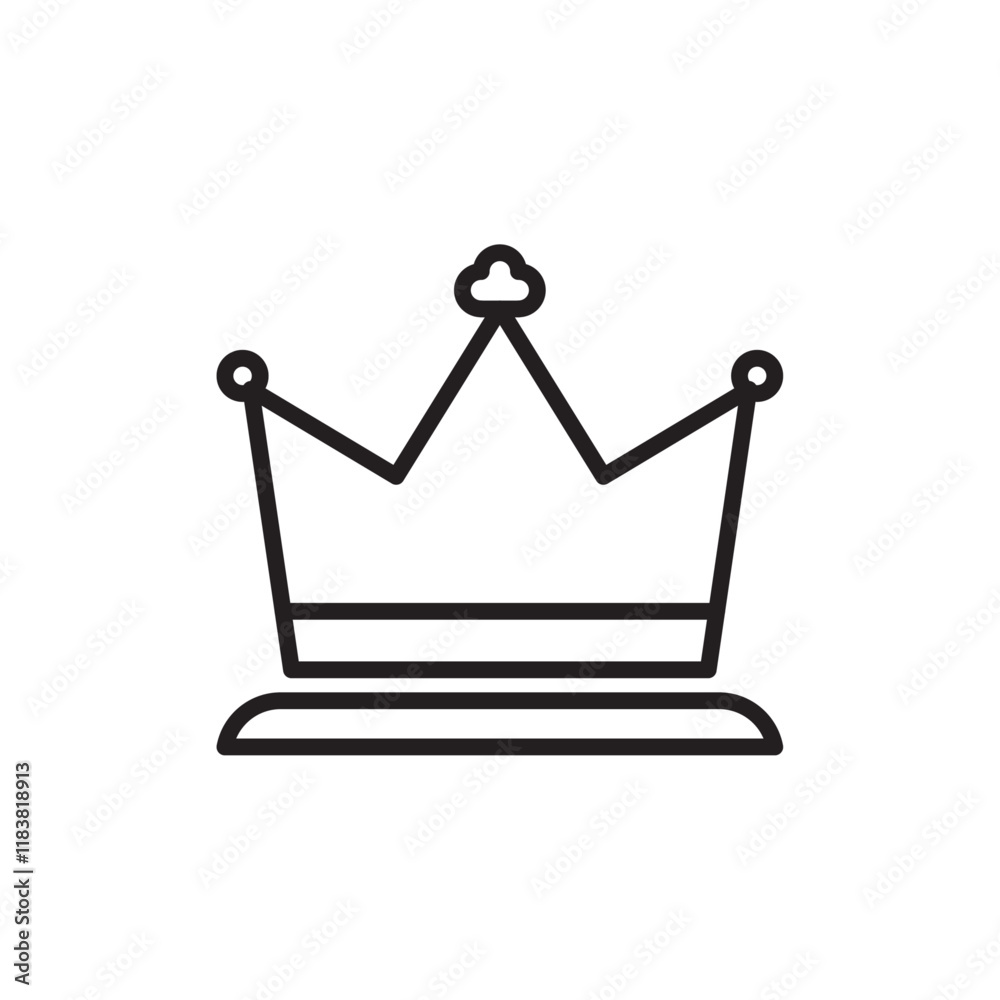 Crown icon Flat vector set outline Crown icon Flat vector set outline