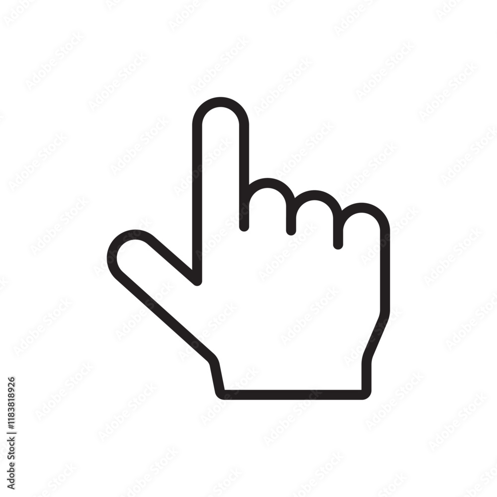 Cursor hand icon Flat vector set outline Cursor hand icon Flat vector set outline