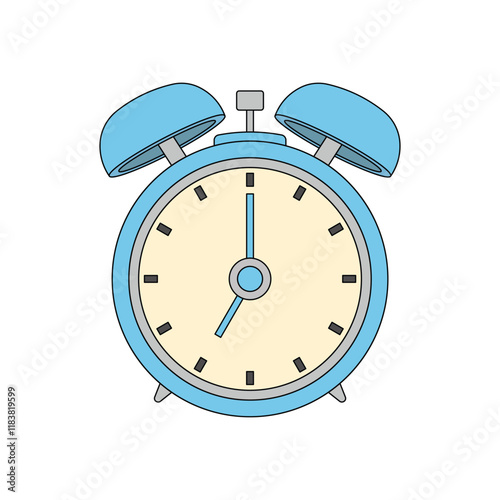 kids drawing vector illustration alarm clock cartoon isolated