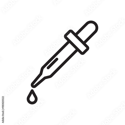 Eye dropper icon Flat vector set outline