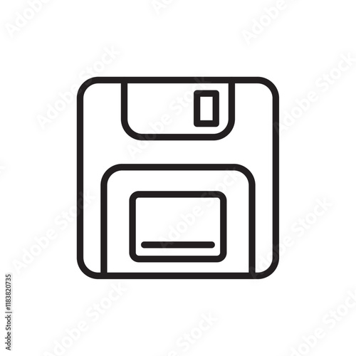 Floppy disk icon Flat vector set outline