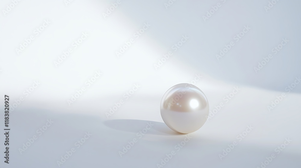 A white pearl sits on a white background A white pearl sits on a white background