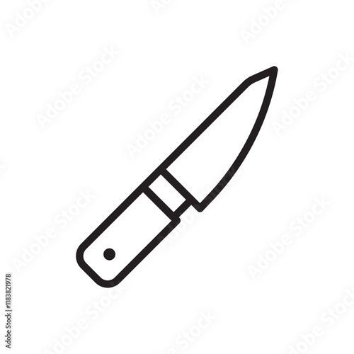 knife icon Flat vector set outline