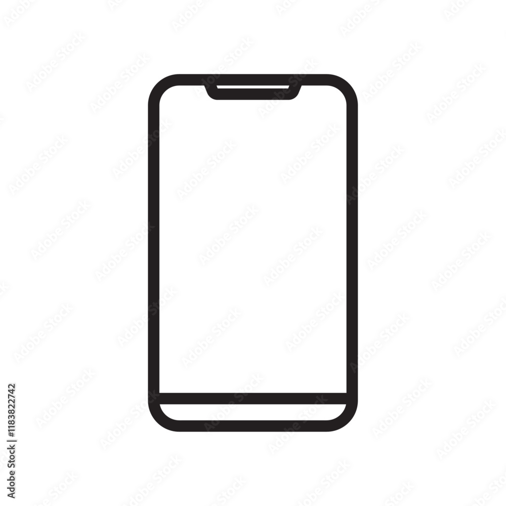 Mobile icon Flat vector set outline