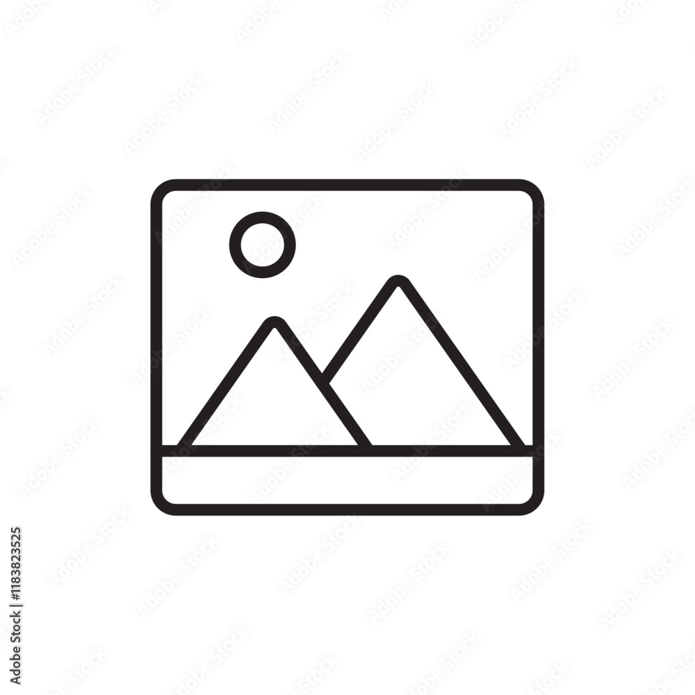 Picture icon Flat vector set outline Picture icon Flat vector set outline