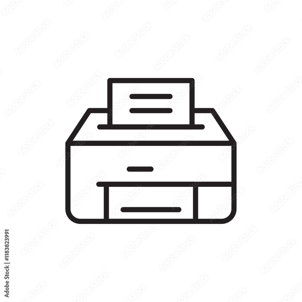 Print icon Flat vector set outline Print icon Flat vector set outline