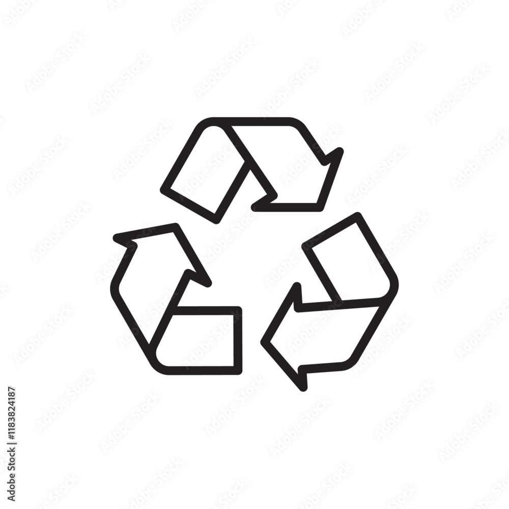 Recycle icon Flat vector set outline Recycle icon Flat vector set outline