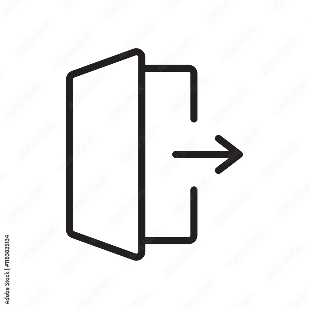 Sign out icon Flat vector set outline Sign out icon Flat vector set outline