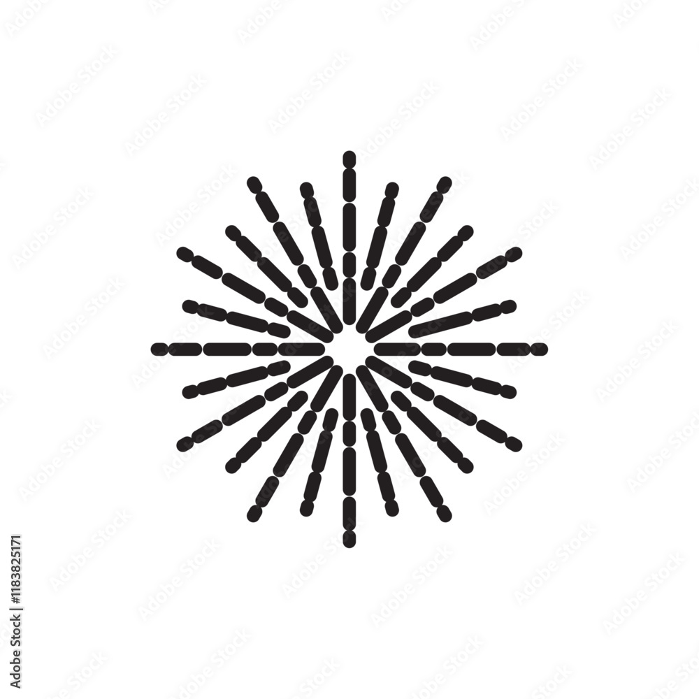 Obraz premium Starburst Icon Flat vector set outline