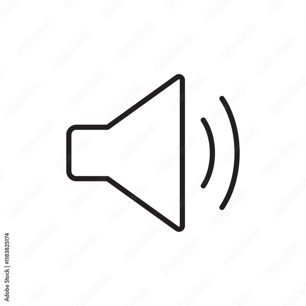 Speaker Icon Flat vector set outline Speaker Icon Flat vector set outline