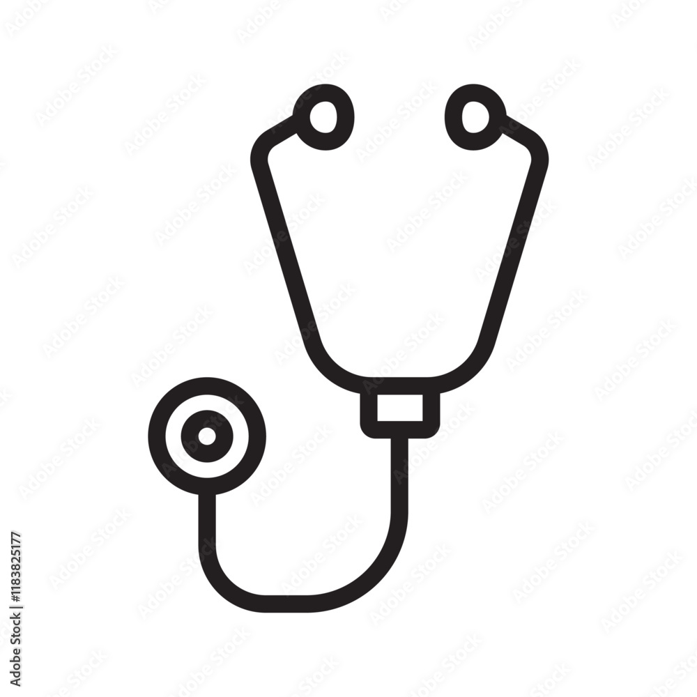 Stethoscope icon Flat vector set outline Stethoscope icon Flat vector set outline