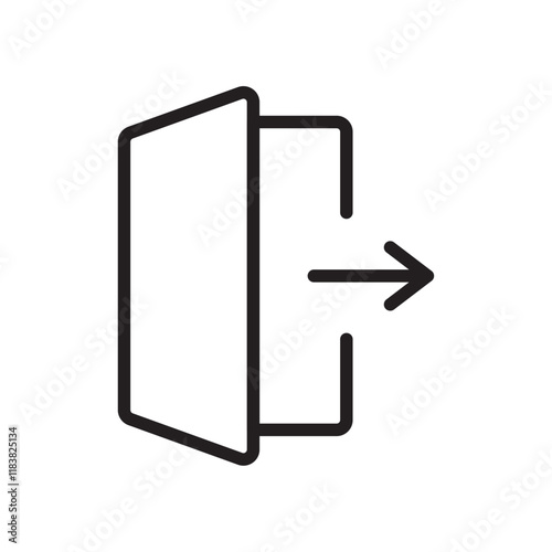 Sign out icon Flat vector set outline