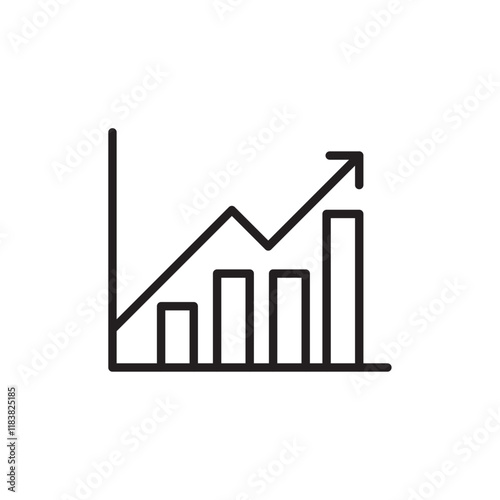 Stats icon Flat vector set outline