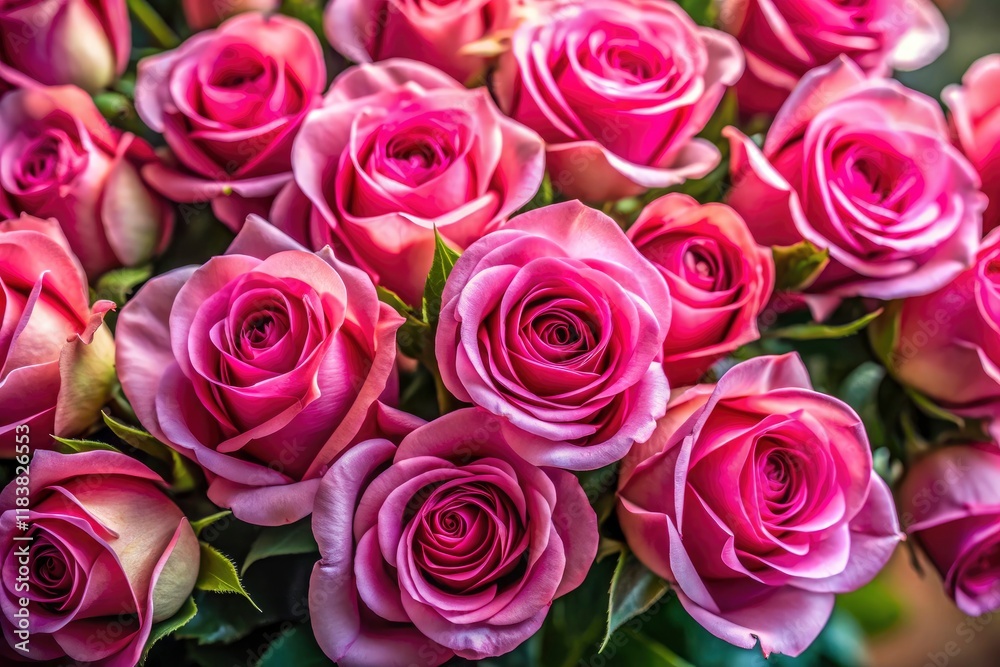 Naklejka premium High-resolution pink rose background, perfect for romantic settings; a pretty, 8K stock photo.