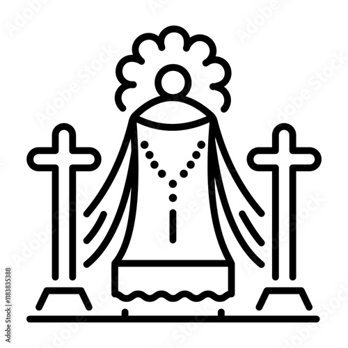 Holy veil icon in linear style 
