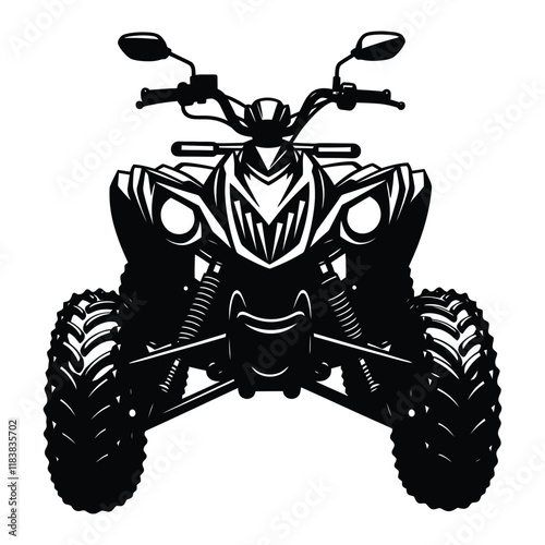 All-Terrain Vehicle (ATV) Front View Silhouette Vector Illustration