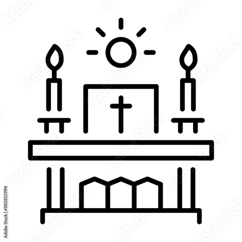 A line style icon of holy tabernacle 