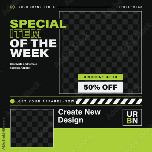 Special sale item of the week fashion texture media sosial post template