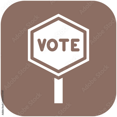 Vote vector icon illustration of Protesting and Civil Disobedience iconset.