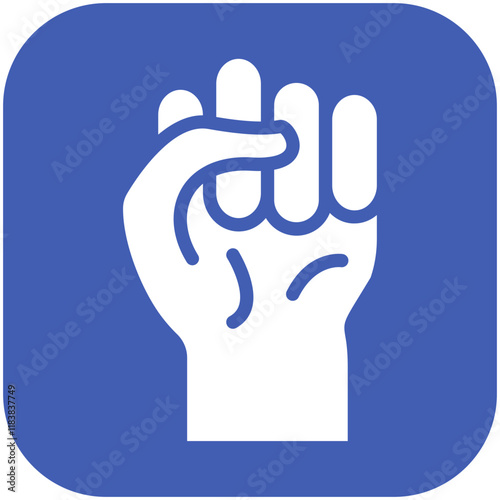 Raised Fist vector icon illustration of Protesting and Civil Disobedience iconset.