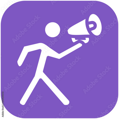 Chanting vector icon illustration of Protesting and Civil Disobedience iconset.