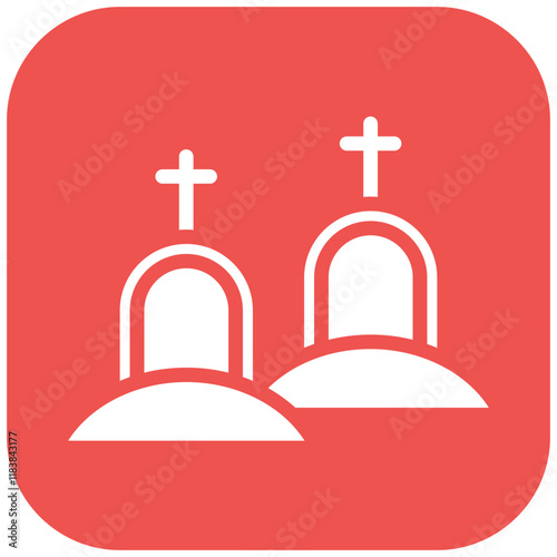 Graveyard vector icon illustration of Funeral iconset.
